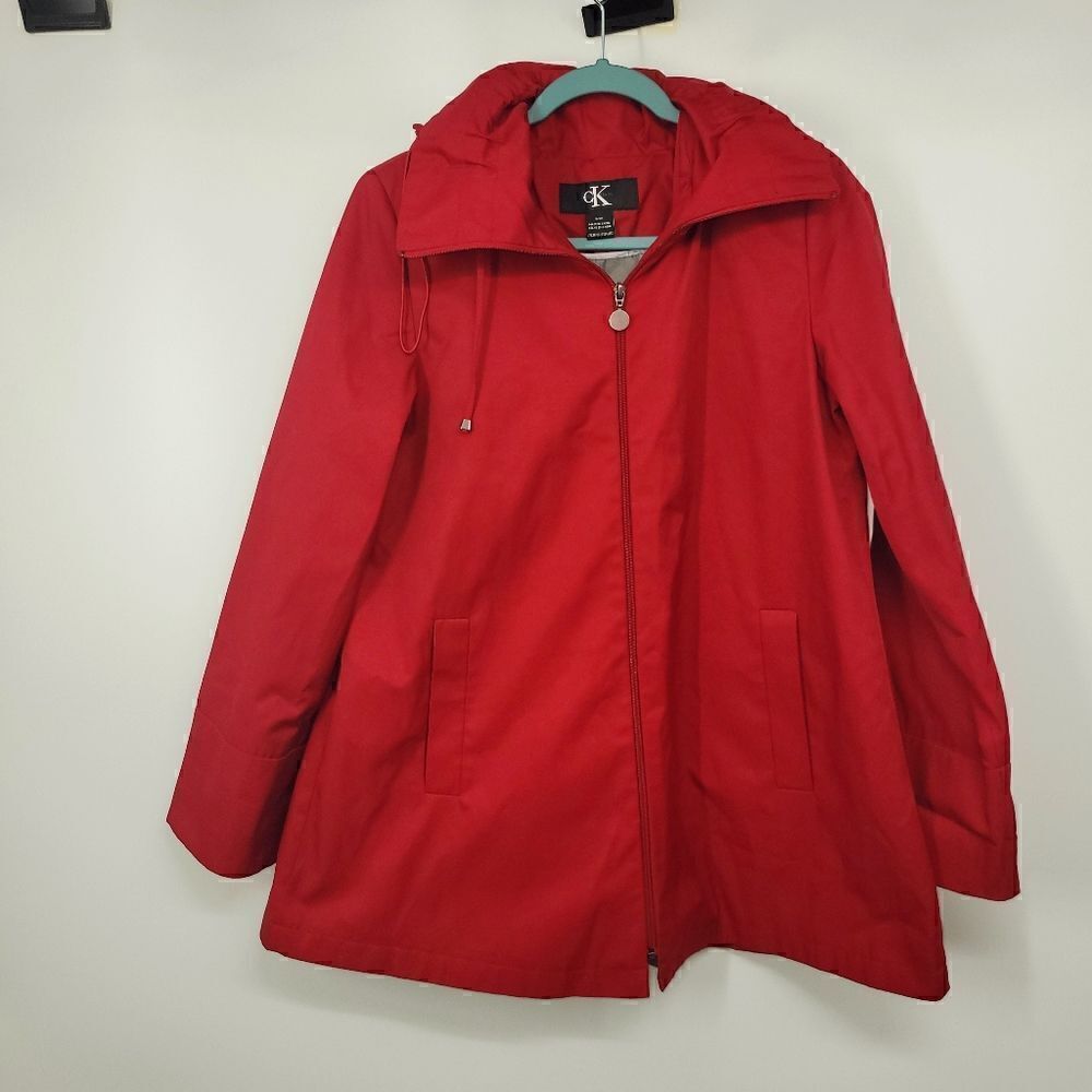 Calvin Klein red coat size small. ^